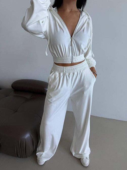 Жіночий прогулянковий оверсайз костюм двійка: кофта і штани турецький велюр Одеса - фото 7