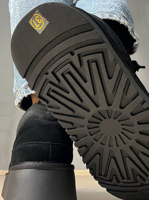 Ботинки женские Hengji 275-1 угги замшевые на платформе с мехом черные, 38, 24 см Киев - изображение 6