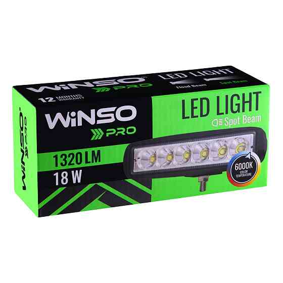 Фара светодиодная Winso Pro Epistar точечный 10-30V, 18W (6x3W), 1шт (780220) Львов