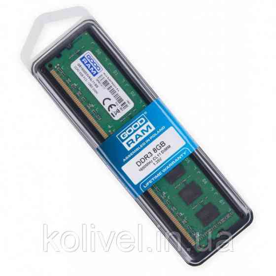 DDR3 8GB 1600MHz GoodRAM, Retail (GR1600D3V64L11/8G#) Киев