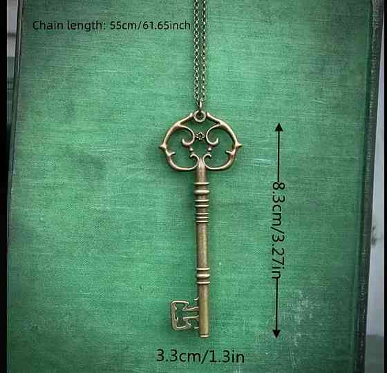 Вінтажна підвіска-ключ на ланцюжку – декоративний кулон у старовинному стилі Київ