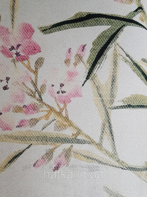 Шпалери вінілові Grandeco One roll one motif 1.59x2.8 панно птиці гілки квіти блакитні рожеві Київ - фото 3