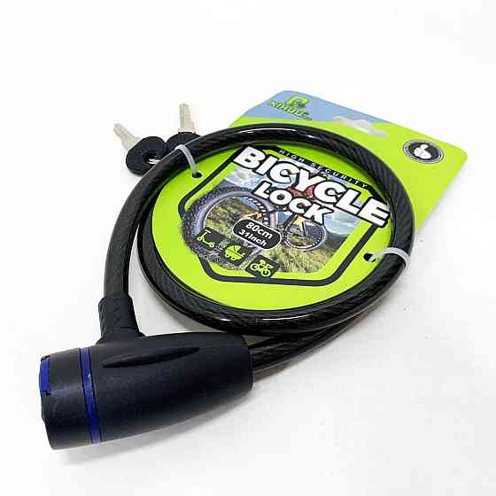 Замок велосипедный KIHUU LOCK 187, 10*80 тросовый, 2 ключа. Цвет: черный VD-16 Львов