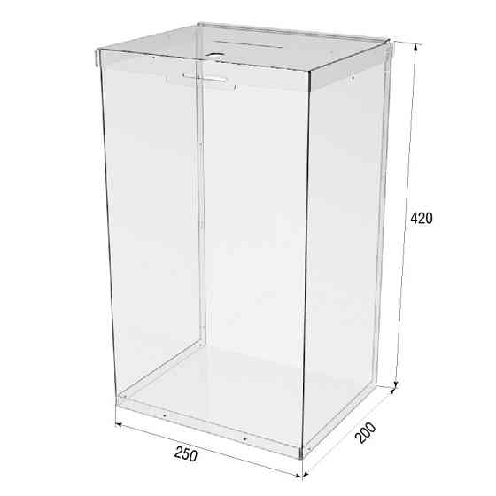 Ящик EKOSTAR с замком для пожертвований и сбора денег 250x200x420. Объем 21 литров Киев