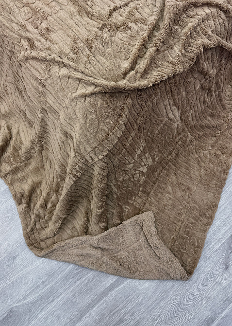 Плед 200х230 см (+-10см) на овчині "Косичка" колір мокко (87-304) Київ - фото 8