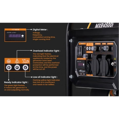 Генератор maXpeedingRODS MXR4500i (3,5 kW), 220V, 50Hz, 7.5л, ручний запуск (mxr4500i) Вінниця - фото 3