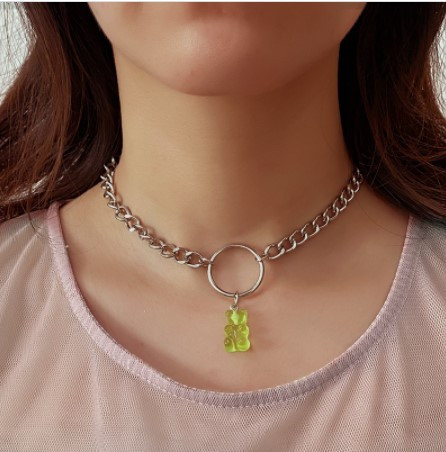 Підвіска ведмедик, колір салатовий - довжина 30см, смола, цинковий сплав Київ - фото 1