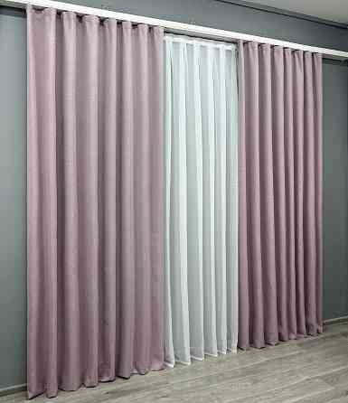 Комплект готовых штор VR-Textil Блэкаут двусторонний ASHEN NIGHT № 1843ш Пудровый 150х290 см 2 шт (33-0896) Киев
