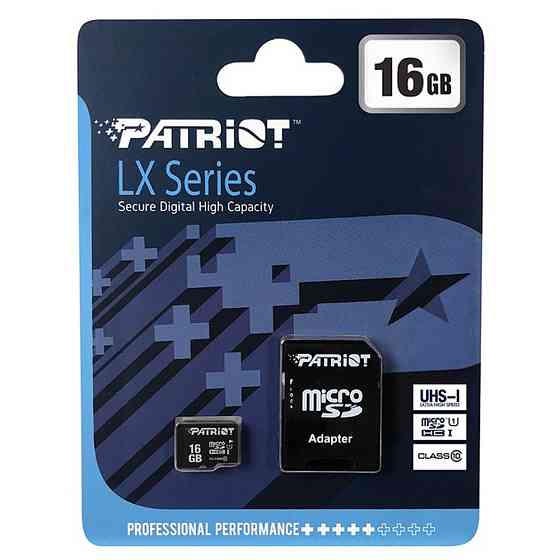 Карта пам'яті microSDHC (UHS-1) Patriot LX Series 16Gb class 10 (adapter SD) Київ