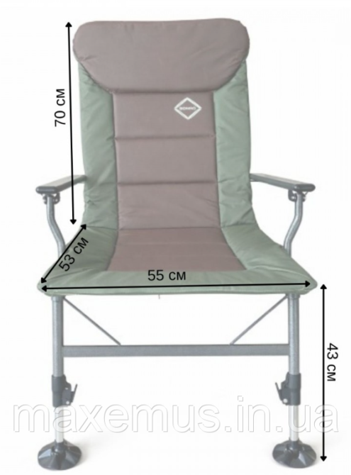 Карповое кресло раскладное для рыбалки Bonro B2 1 темно-зеленое (до 150 кг, спинка 180°) Мостиска - изображение 12