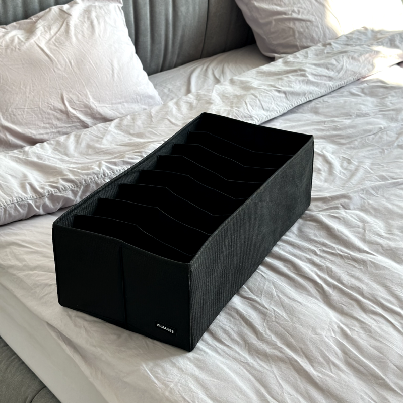 Ящик для хранения на восемь отделений 50х25х16 см HY-50-black (Чорный) Сумы - изображение 5