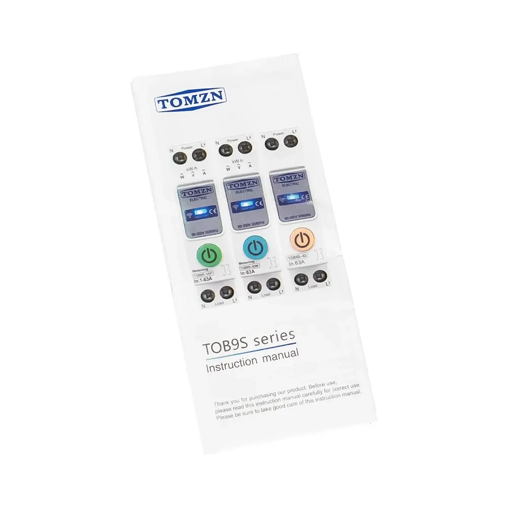 Розумний автоматичний вимикач з Wi-Fi (Tuya) TOMZN TOB9S-VAP 63A з моніторингом енергоспоживання та захисним реле напруги Київ - фото 15