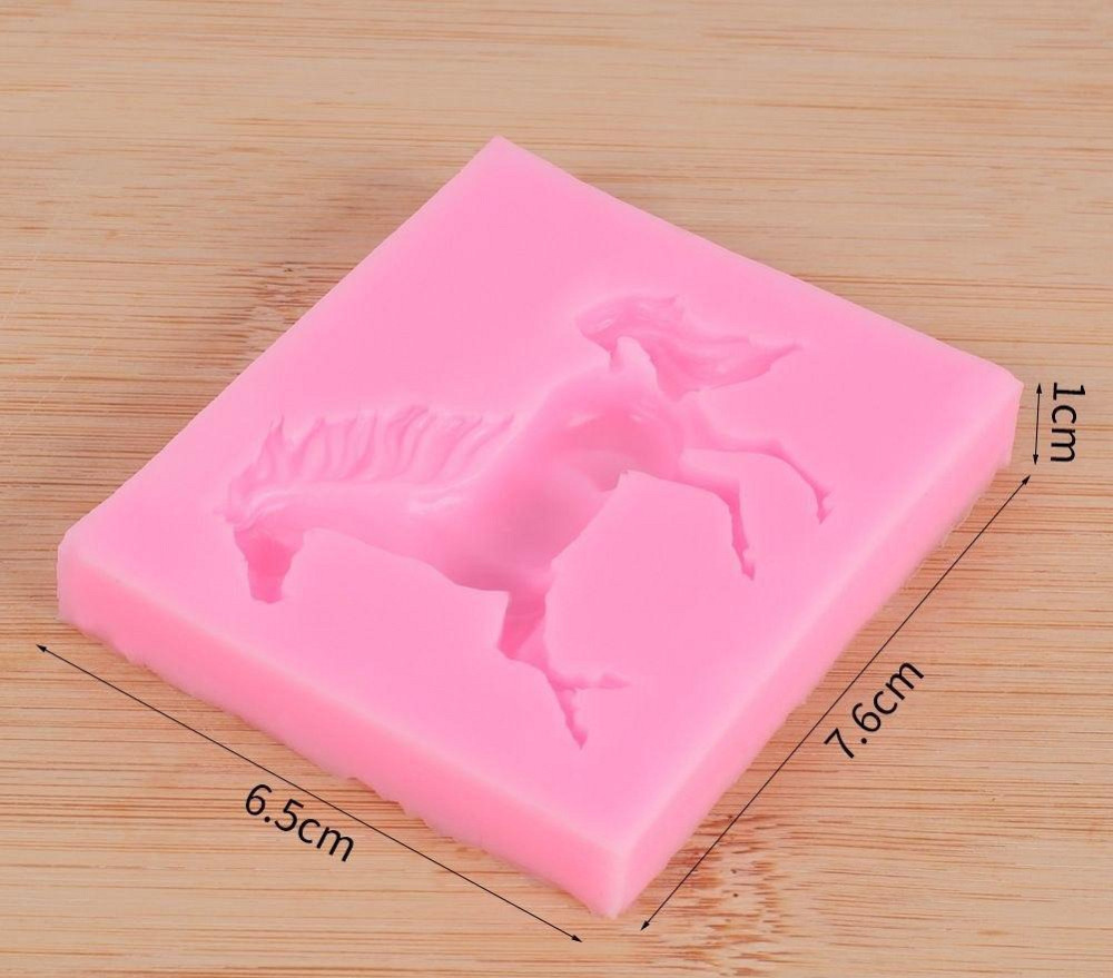 Молд силіконовий Кінь 76 на 65 мм рожевий Київ - фото 3