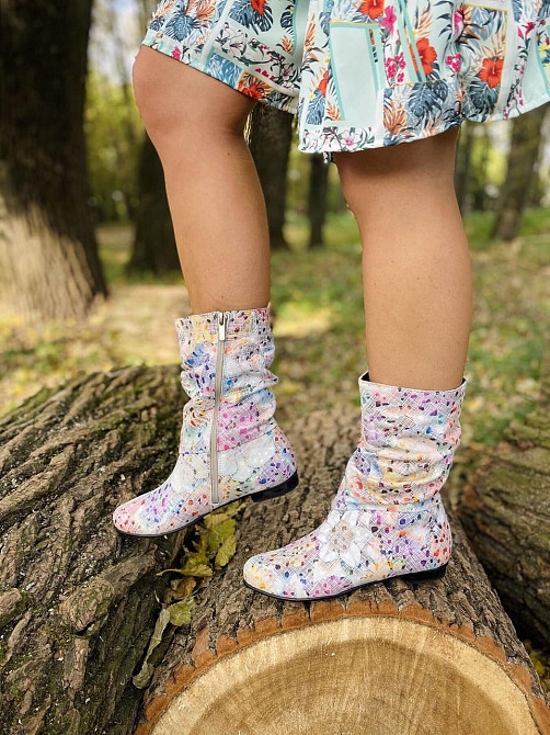 Nivelle Напівчоботи жіночі NIVELLE примула біла шкіра натуральна висота 21см обхват 32-34см (40 Коломия - фото 3