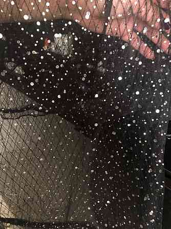 Парео для пляжу прозоре з блискітками чорний Київ