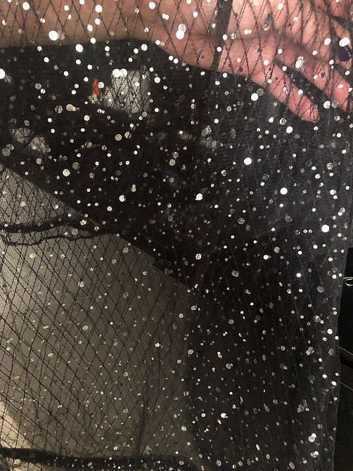 Парео для пляжу прозоре з блискітками чорний Київ - фото 4