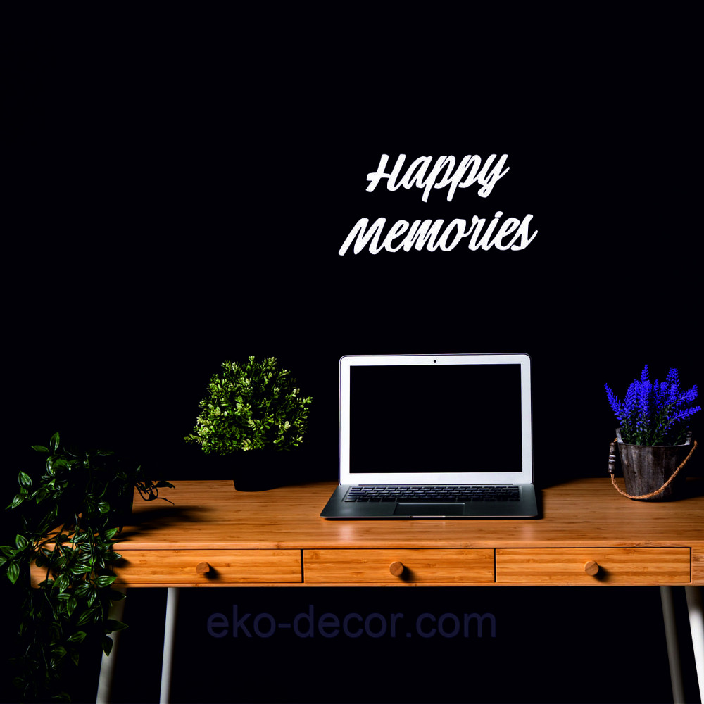 Декоративное настенное Панно «Надпись счастливые воспоминания», Декор на стену 50*25 см, Белый Киев - изображение 3
