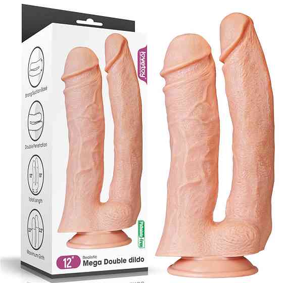 Двойной фаллоимитатор - King-Sized Realistic Mega Double Dildo 12