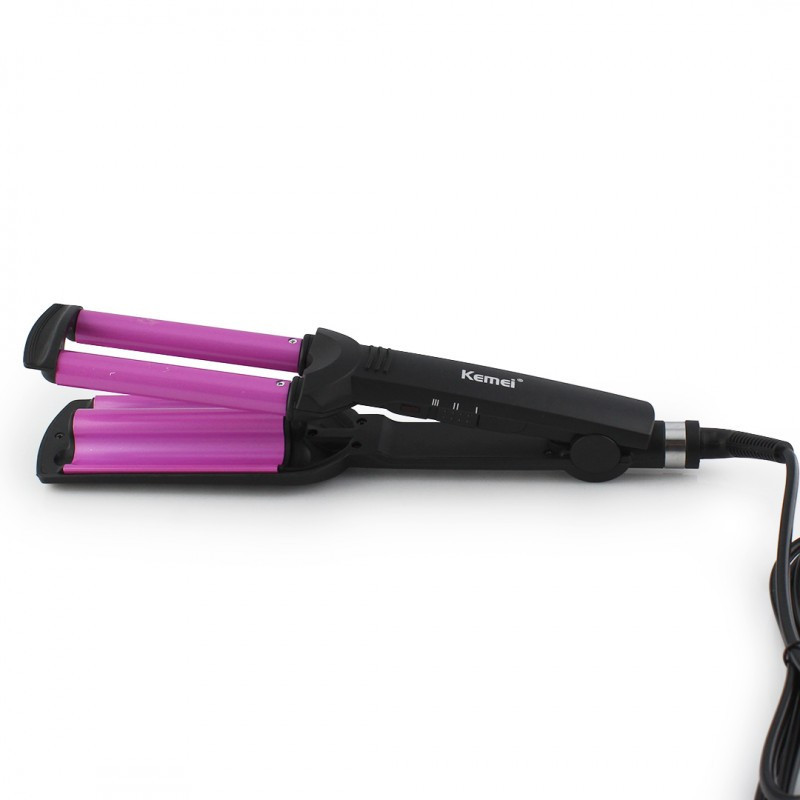 Подвійна плойка-хвиля для волосся з керамічним покриттям, терморегулятором та безпечним наконечником Одеса - фото 2