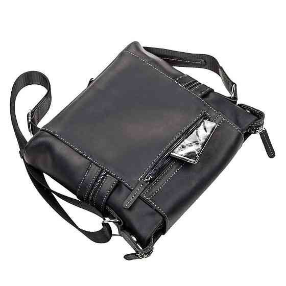 Сумка чоловіча шкіряна Чорна (SHVIGEL) Київ