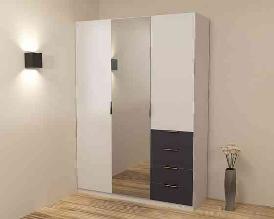 Шкаф Кристалл 2, Белый/Антрацит, 1500х520х2100 Львов