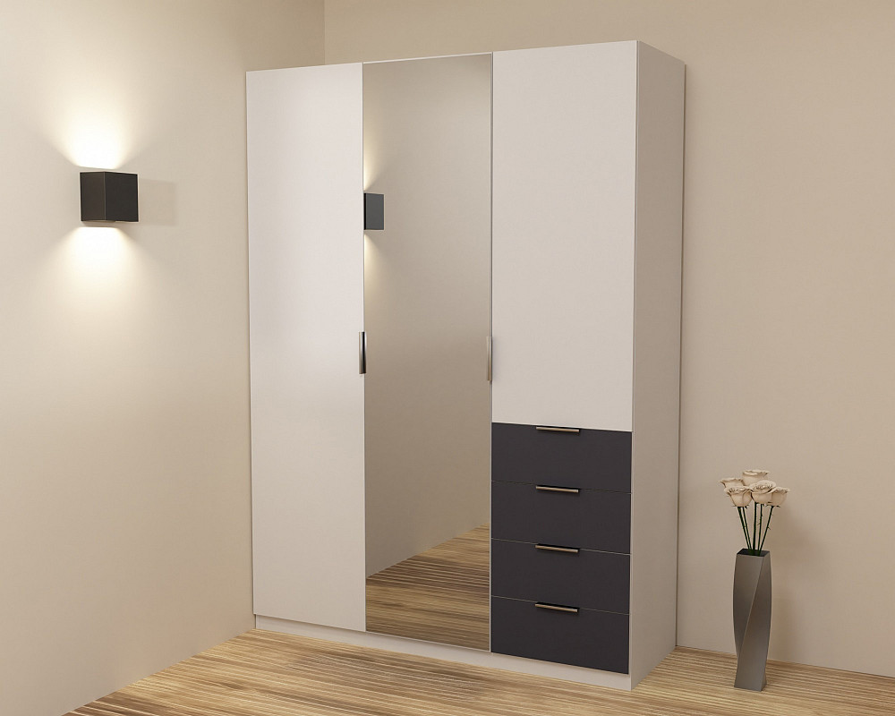 Шафа Крістал 2, Білий/Антрацит, 1500х520х2100 Львів - фото 1