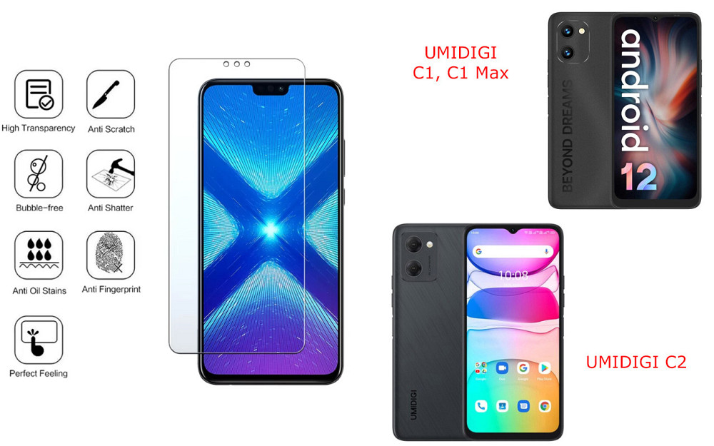 Защитное стекло NeoGlass для UMIDIGI G1, G1 Max, G2 – ультрапрозрачное и устойчивое Киев - изображение 4