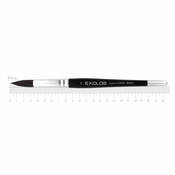 Пензель білка кругла Classic 3049R №12 коротка ручка KOLOS Київ