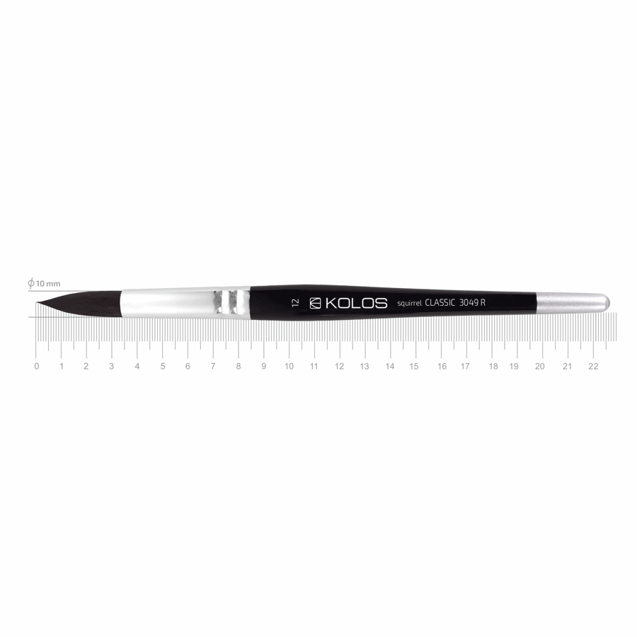Пензель білка кругла Classic 3049R №12 коротка ручка KOLOS Київ - фото 1