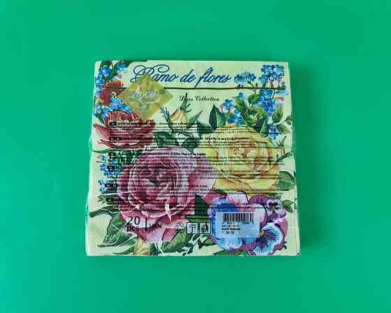 Бумажная салфетка цветочной тематики (ЗЗхЗЗ, 20шт) Luxy  Букет любви (513) (1 пачка) Харьков