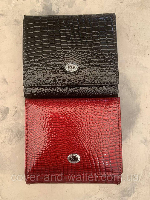 Червоний лаковий жіночий гаманець маленького розміру з монетницею ST AE 219 Київ - фото 8