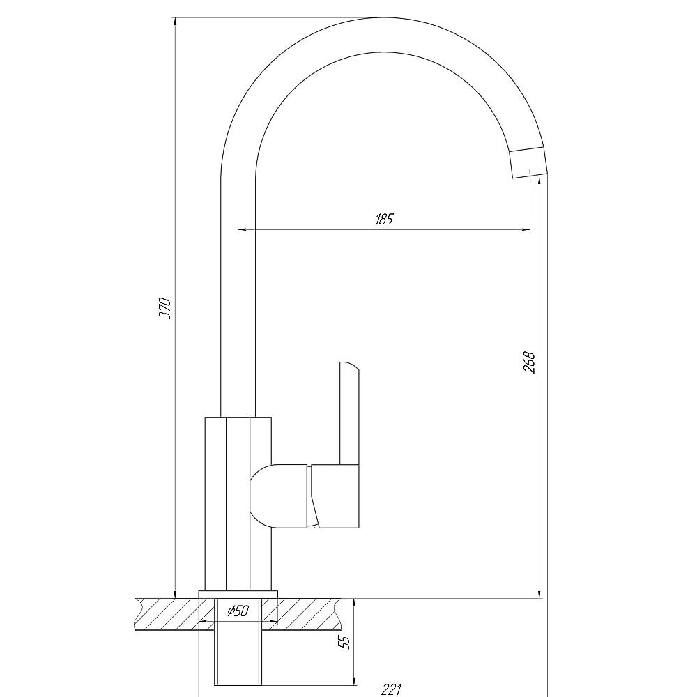 Змішувач для кухні DOMINO PRESTIGE DPS-203S Тернопіль - фото 6