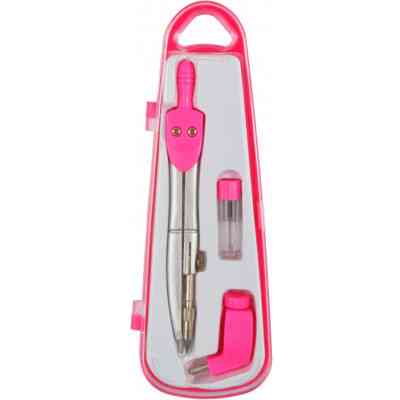 Циркуль Economix с запасными грифелями и адаптером, розовый (E81422) Винница