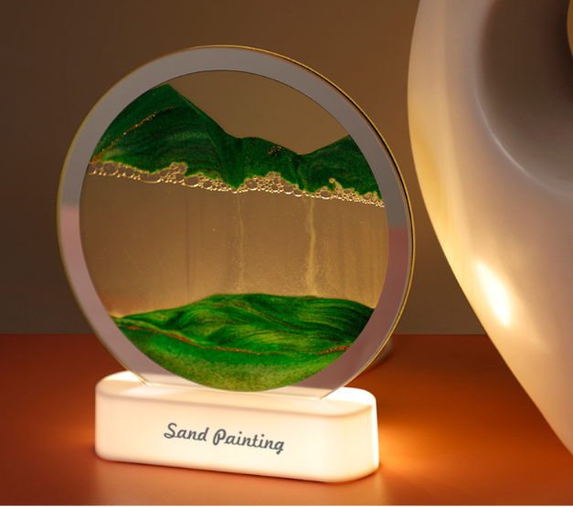 Песочная картина, Рамка с кварцевым песком КРУГЛАЯ, ПОДСВЕТКА, рамка для релакса ОРАНЖЕВАЯ Кременчуг - изображение 4