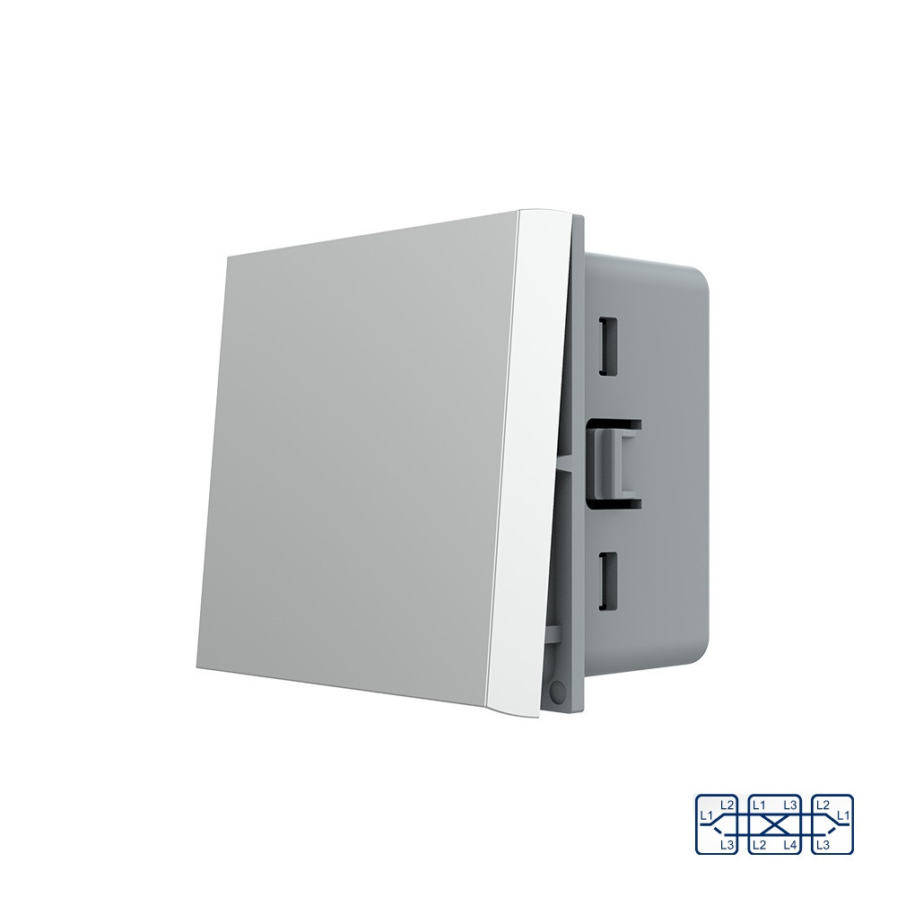 LIVOLO Перехресний (хрестовий) вимикач LIVOLO, сірий, модуль без рамки (VL-FCMM10A-2IP) Коломия - фото 8