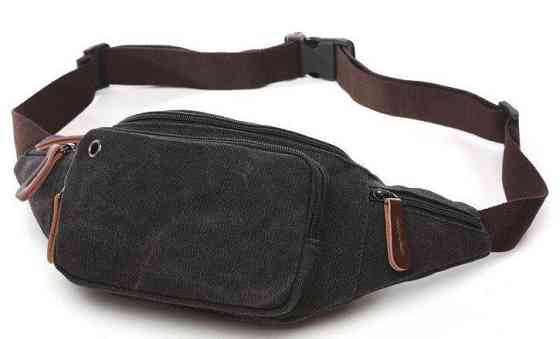 Сумка поясна текстильна Чорна (Vintage) Київ