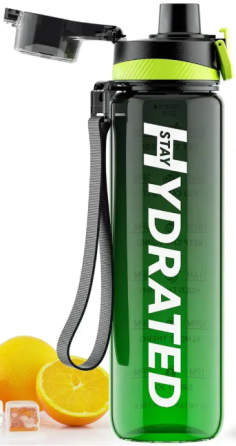 Гидратор Brave U Hydrated Water Bottle 1000ml зелено-чорный Киев