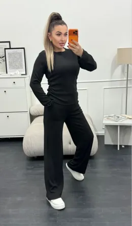 Костюм двійка — лонгслів з драпіруванням + брюки Одеса