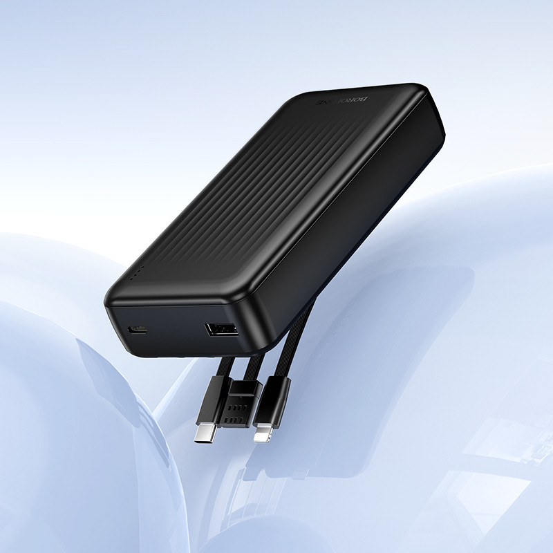 Павербанк 20000 mAh BOROFONE BJ79A Clever 3 кабеля черный power bank повербанк Одесса - изображение 5