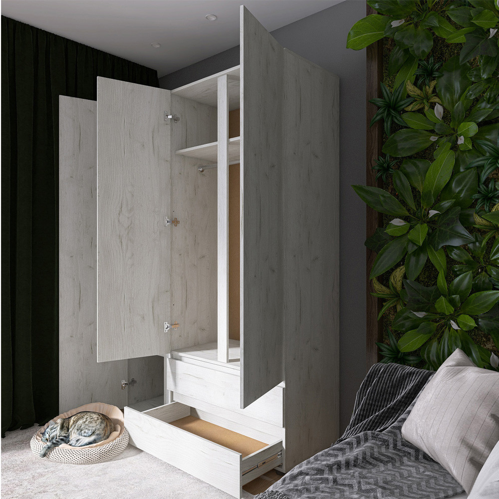 Шафа тридверна Еверест ШЛ-3 Лайт Дуб Крафт білий (DTM-071085) Львів - фото 4