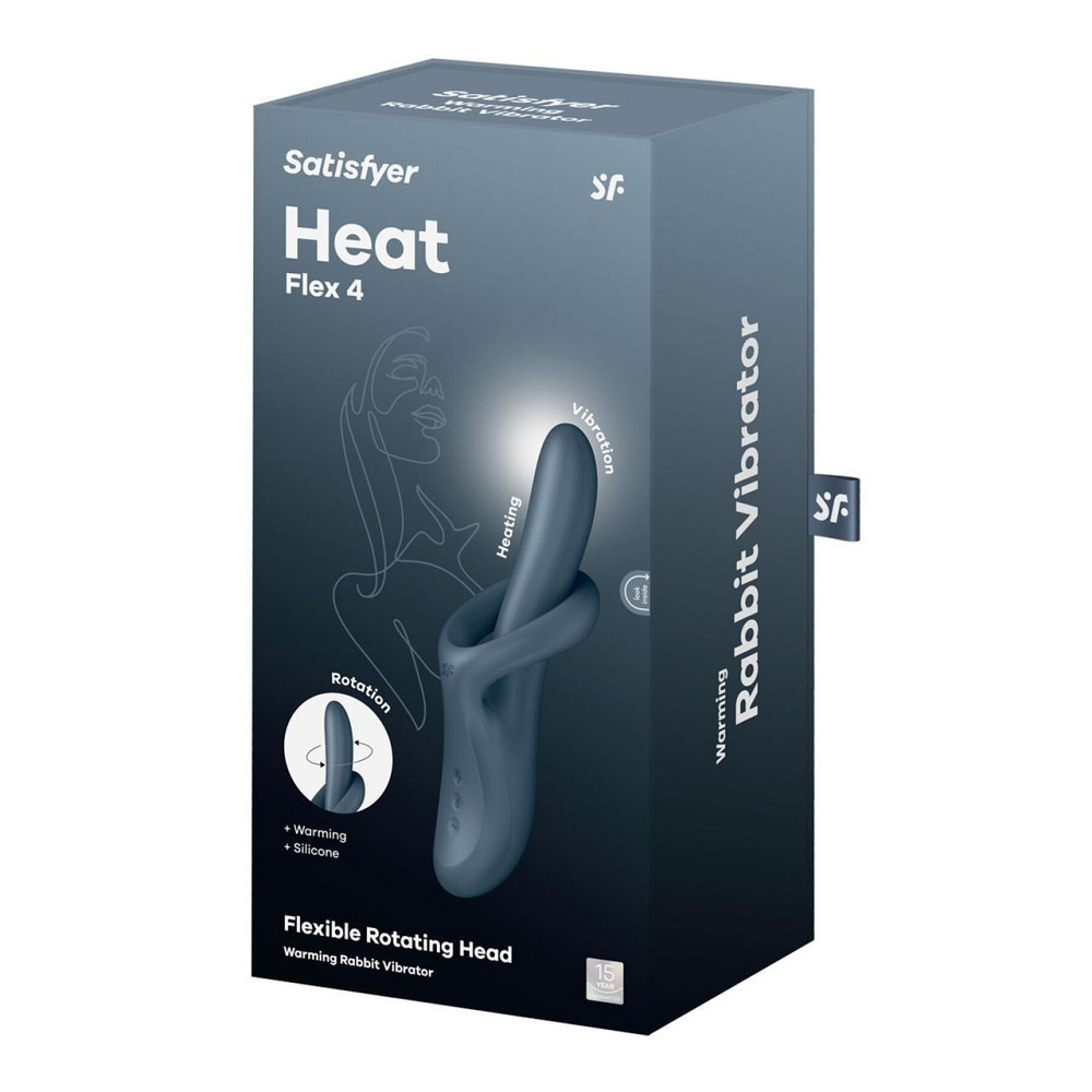 Вібратор з ротацією Satisfyer Heat Flex 4 Grey, підігрів до 39°C Sex Aura Київ - фото 6