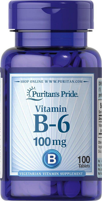 Вітамін В6 Puritan's Pride Vitamin B-6 100 mg 100 Tablets Луцьк - фото 1