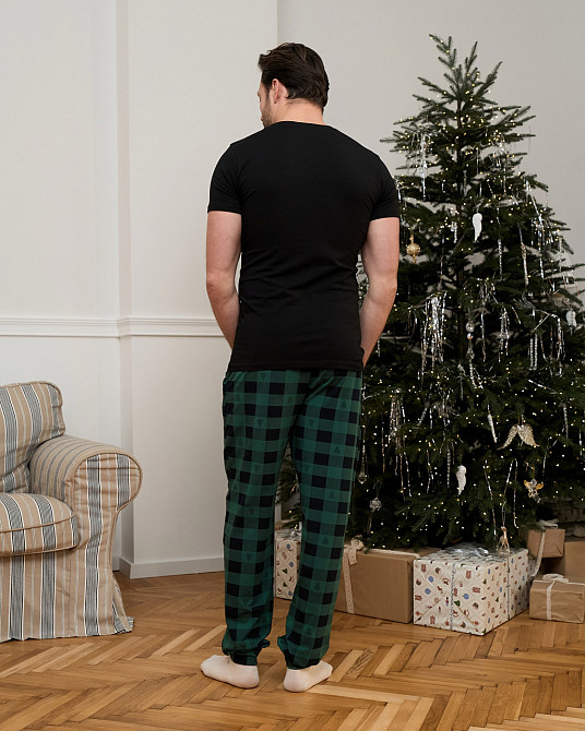 Мужские пижамные штаны - зелёно-черная клетка Tom John 2008Ш M Киев - изображение 9