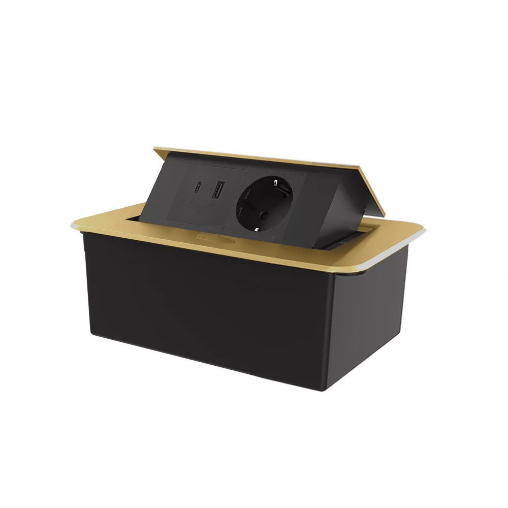 LIVOLO Меблева розетка LIVOLO золота, вбудована у стільницю, з USB-A і USB Type-C 36 Вт, висувн Коломия - фото 1