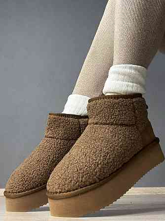 Угги женские Itts 1707-2 с мехом тедди на платформе коричневые, 39, 24,5 см Киев