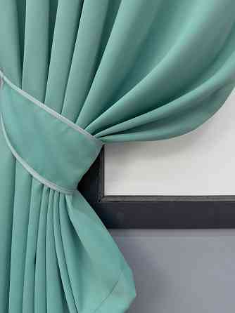 Комплект коротких штор VR-Textil Блекаут Midnight № 1229ш Бірюзовий 130х170 см 2 шт (35-0454) Київ