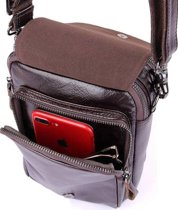 Сумка из натуральной кожи Коричневая (Vintage) Киев - изображение 2