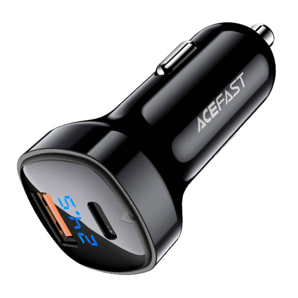 Автомобільний зарядний пристрій ACEFAST B4 digital display 66W(USB-C+USB-A) dual port car charger Київ - фото 2