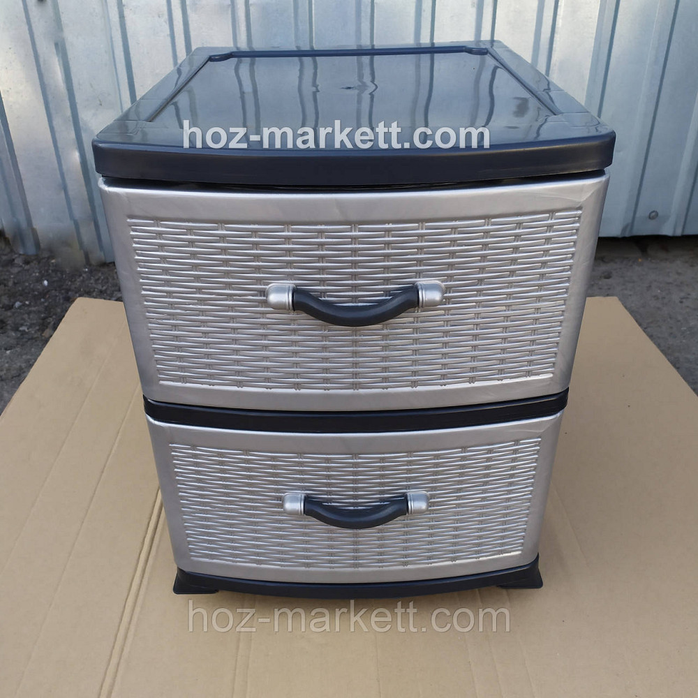 Комод пластиковый тумбочка на 2 ящика серый Харьков - изображение 8