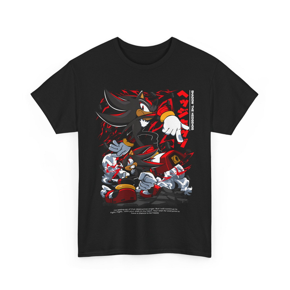 Футболка чоловіча з аніме принтом Схадов Хедгехог Хероес Сонік оверсайз (S/M/L) Чорний AnimeJ0015 Дніпро - фото 15